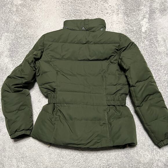 Lands End Coat Womens Small Green Down Jacket Belted - Picture 2 of 8